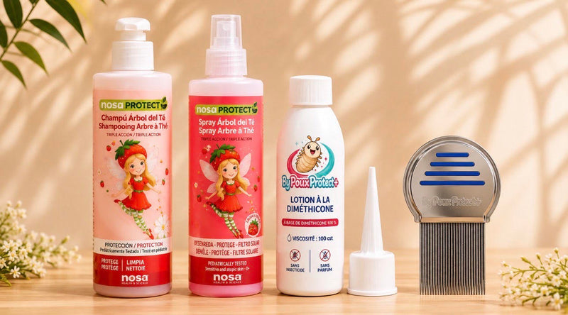 Lotion diméthicone Spray protecteur - Shampoing protecteur - Peigne professionnel - Applicateur de précision inclus